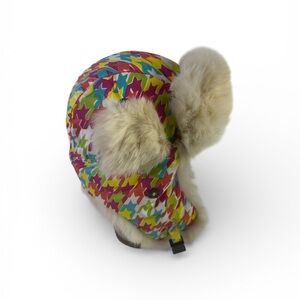 Mad Bomber | Rabbit Fur Hat size small multicolor